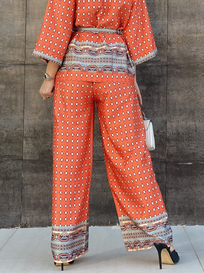 Vacation Loose Ethnic Casual Straight Pants