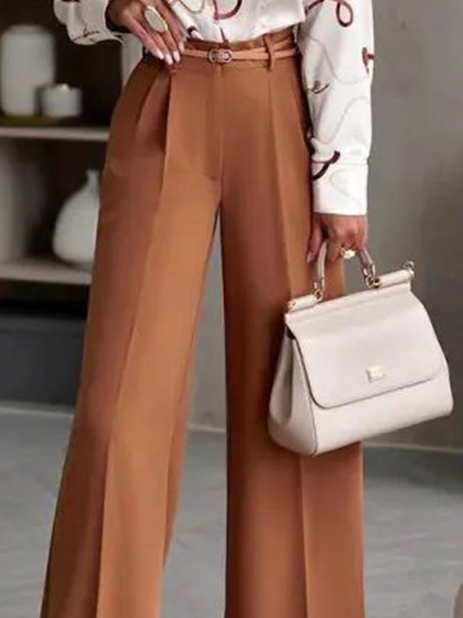 Regular Fit Elegant Fashion No Elasticity Straight pants Pants