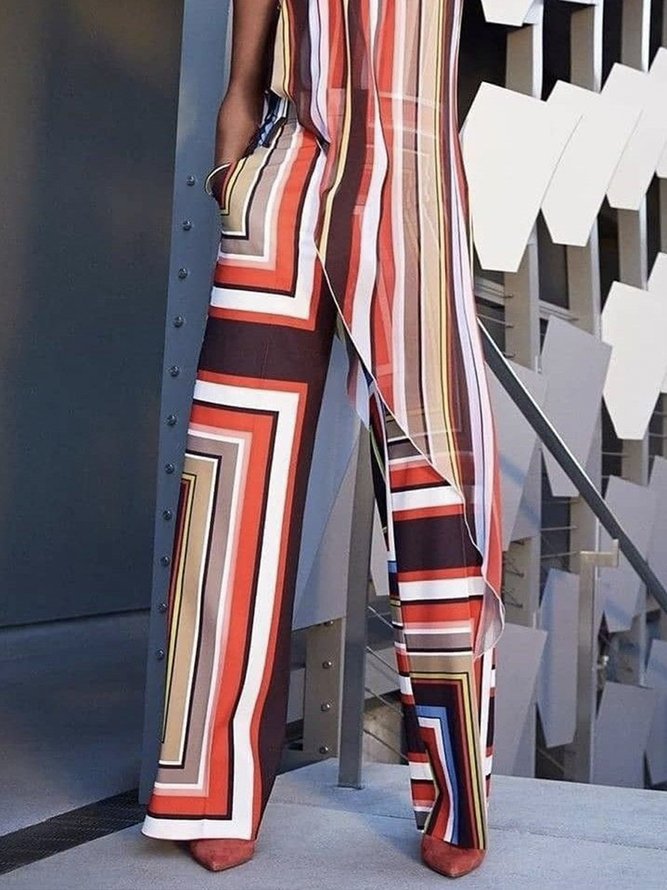Striped Daily Regular Fit Elegant Fashion Pants