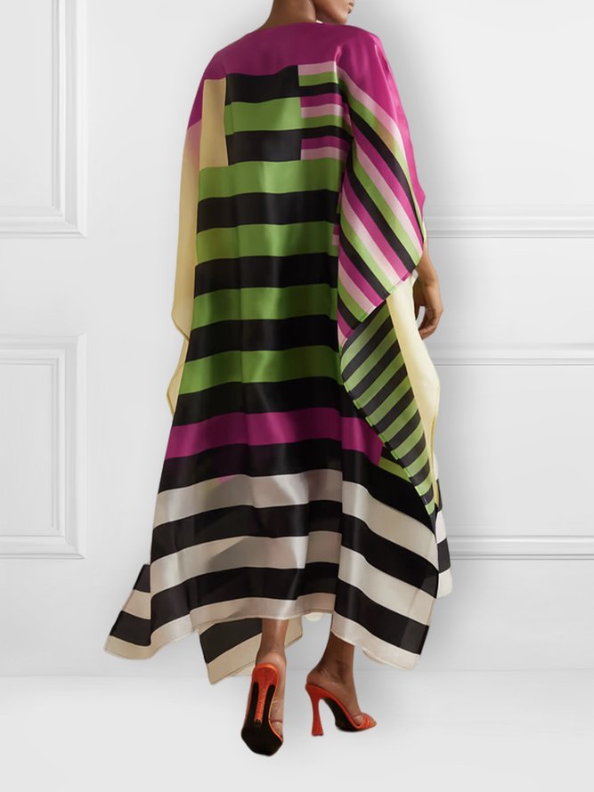 Striped Elegant Loose Maxi Dress