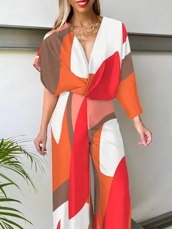 Abstract Graphic Vacation Jumpsuit