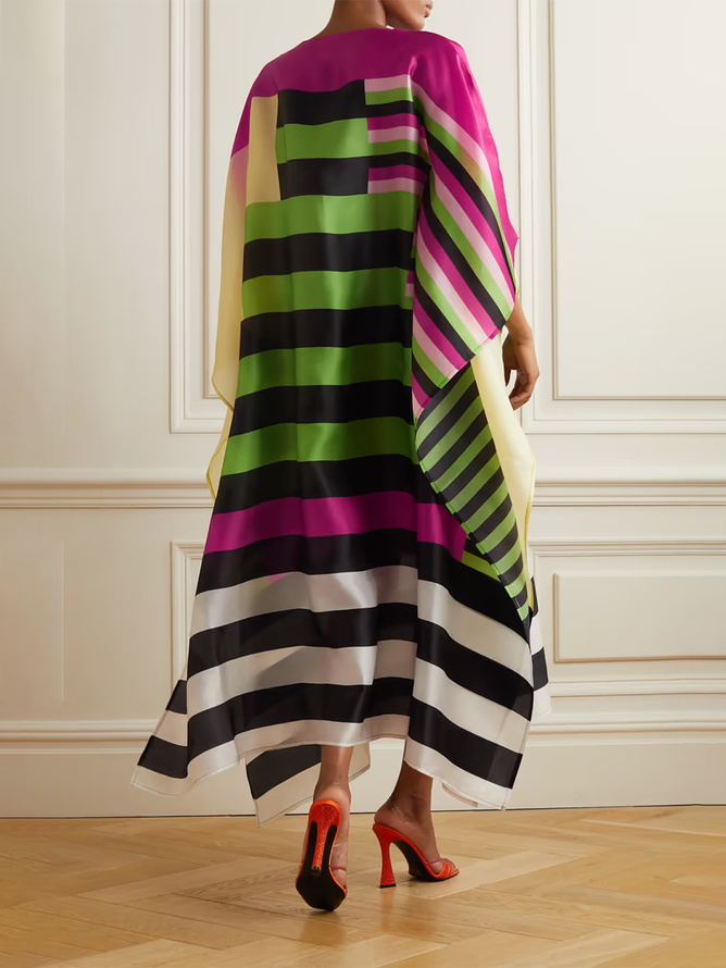 Striped Elegant Loose Maxi Dress
