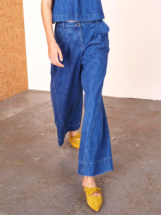 Denim Pockets  Urban Plain Jeans