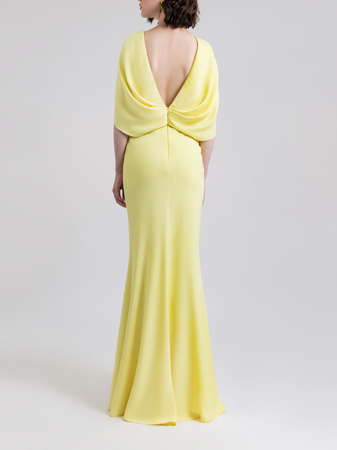 Cape-Like Lemon Dress