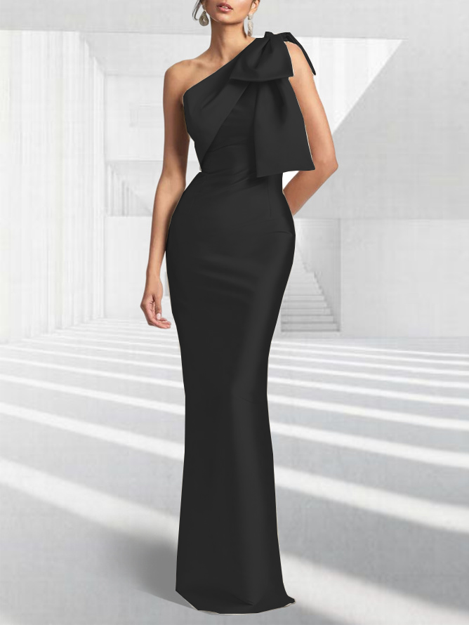 Stylewe Elegant Tight Satin Asymmetrical Medium Elasticity Party Dress