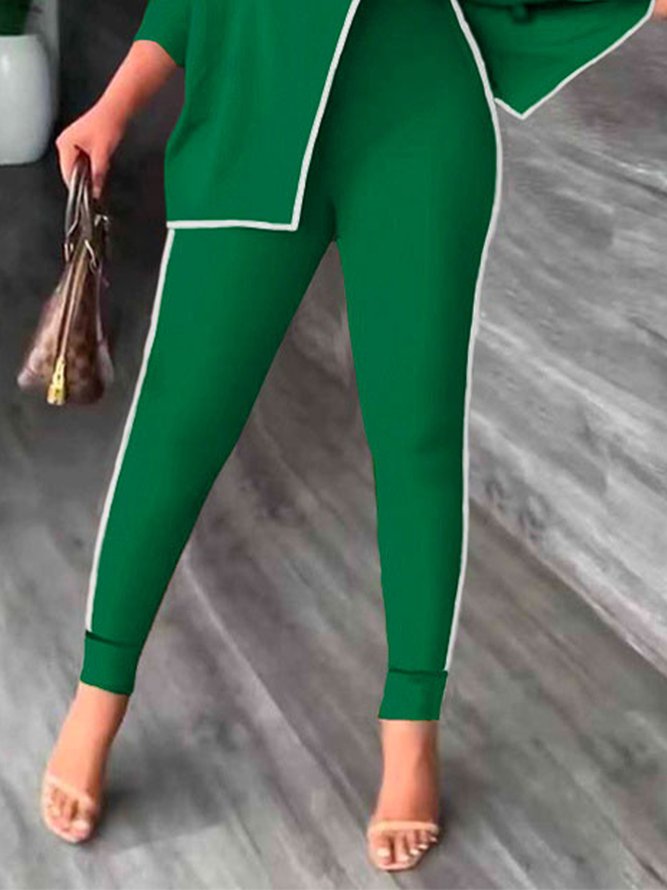 Color Block Casual Tight Casual Pants