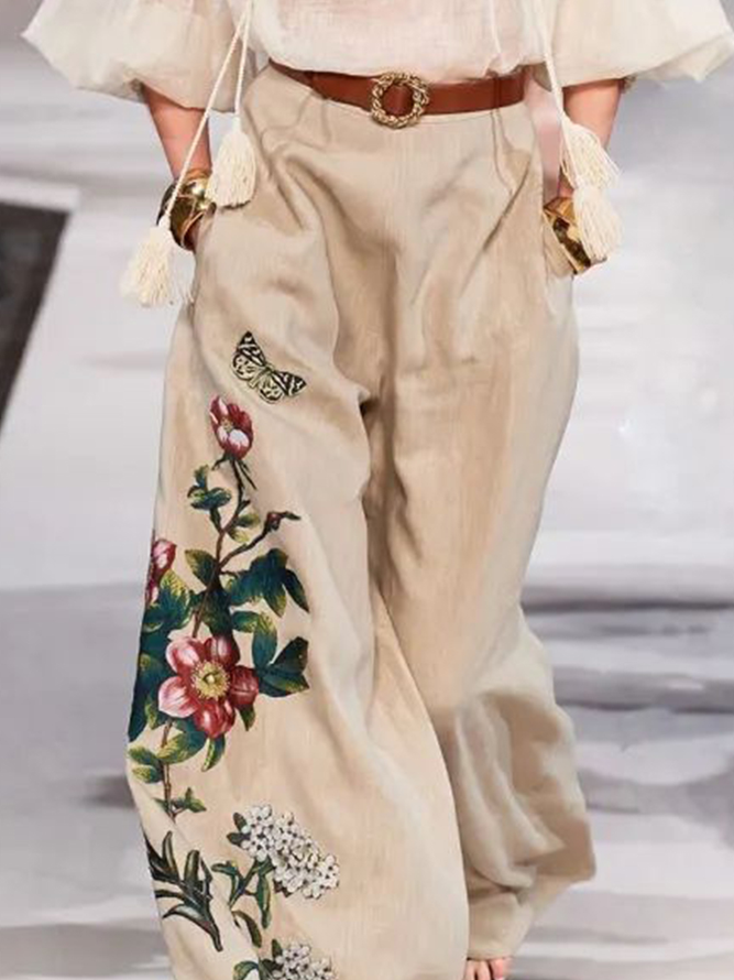 Loose Floral Elegant Fashion Pants