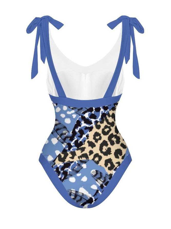Leopard Vacation Printing One Piece With Cover Up