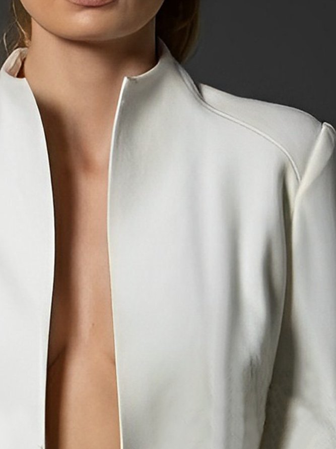 Elegant Plain Long Sleeve Regular Fit Jacket