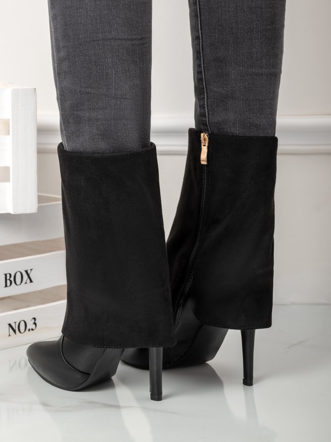 Flip-Up Stiletto Heel Fashion Boots