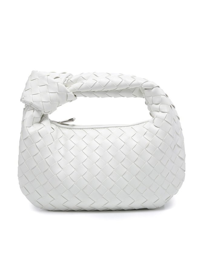 Fashion Woven Plaid Knotted Clutch Bag