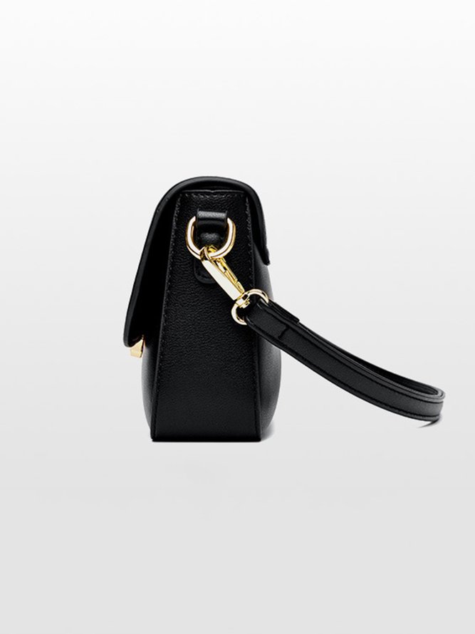 Women Minimalist Twist Lock Commuting Square Shoulder Bag