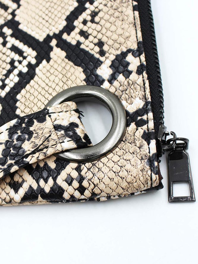 Fashion Large Capacity Snakeskin Square Clutch Bag