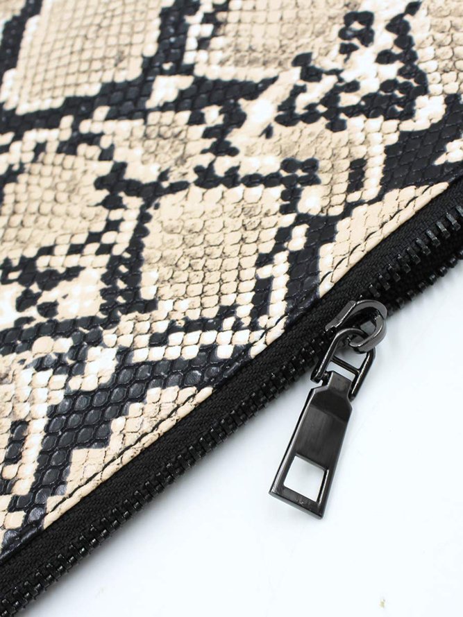 Fashion Large Capacity Snakeskin Square Clutch Bag