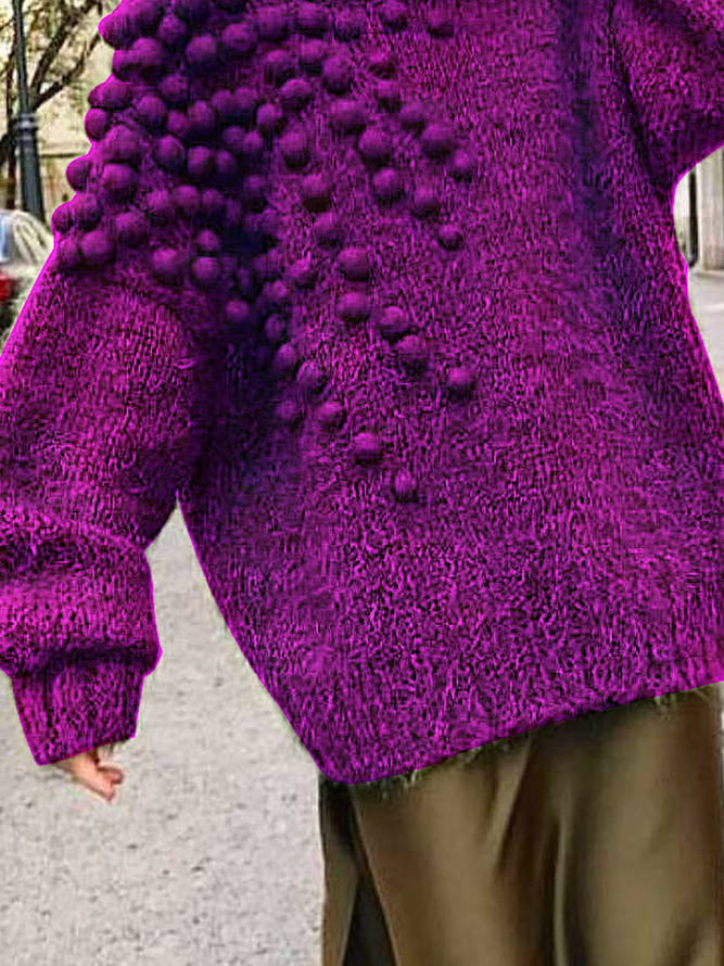 Urban Medium Elasticity Half Turtleneck Loose Long Sleeve Sweater