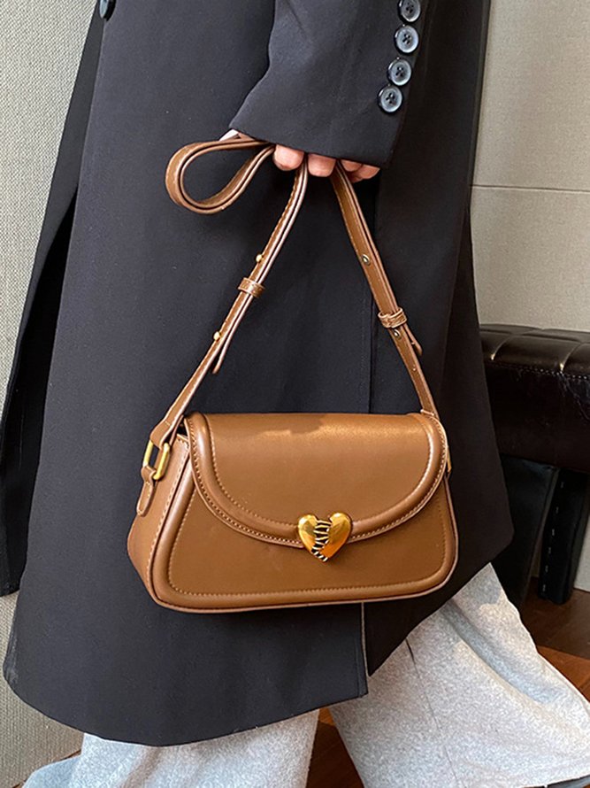 Women Heart Magnetic Armpit Bag Adjustable Strap Crossbody Bag