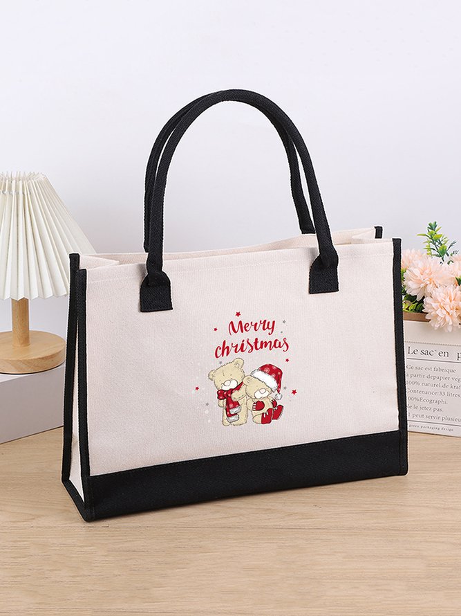 Christmas Large Capacity Casual Canvas Tote Bag