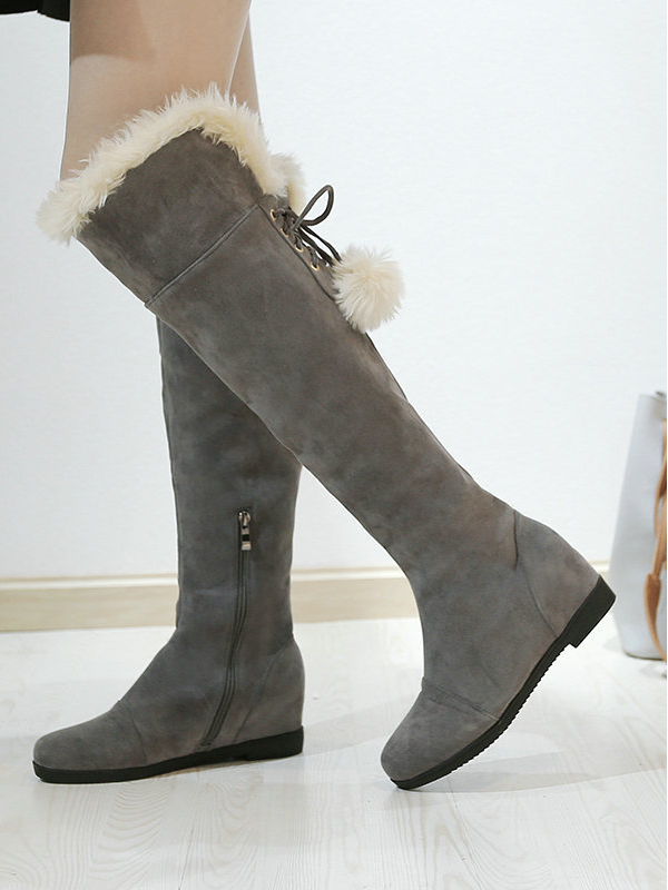 Winter Casual Plain Cotton-Padded Boots
