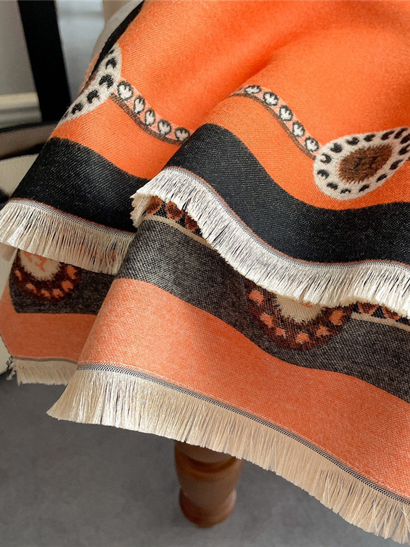 Elegant printed versatile warm shawl
