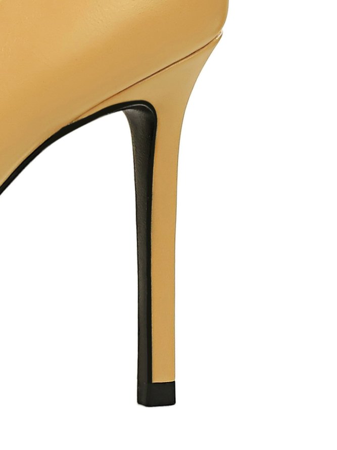 Elegant Imitation Pearl Color Block Stiletto Heel Pumps
