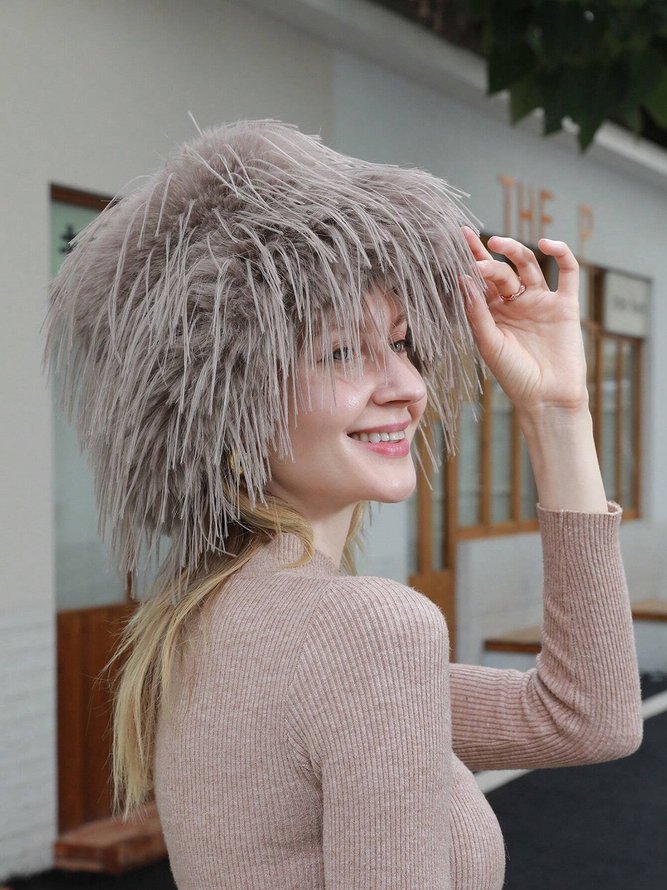 Women Elegant Thicken Faux Fur Bucket Hat