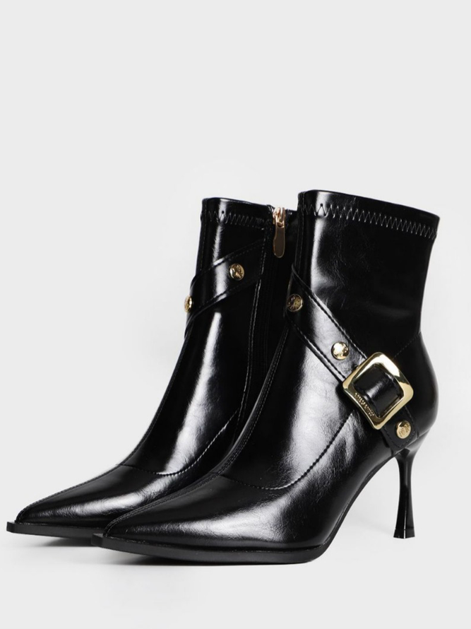 Stiletto Heel Leather Fashion Boots