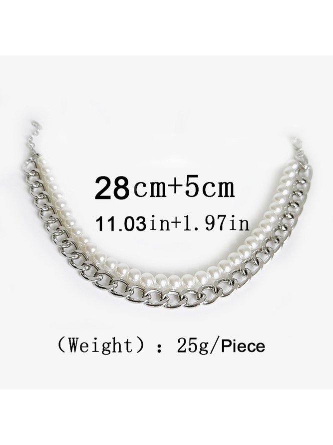 Single Imitation Pearl Double Layer Chain Boot Decoration Shoe Accessory