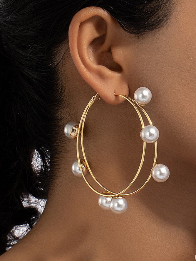 Plain All Season Elegant Wedding Metal Hoop Earrings for Women-image-16239977