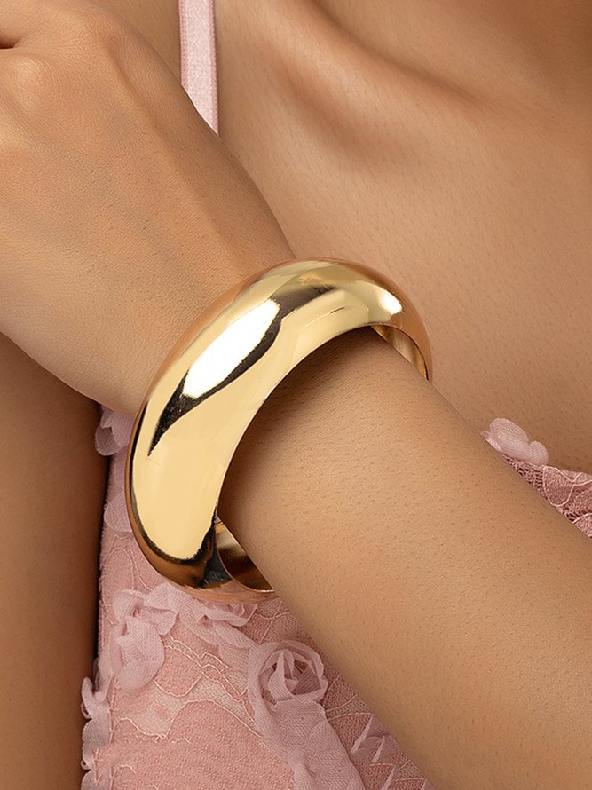 Women Plain All Season Urban Commuting Metal Bangle Bracelets-image-16239973