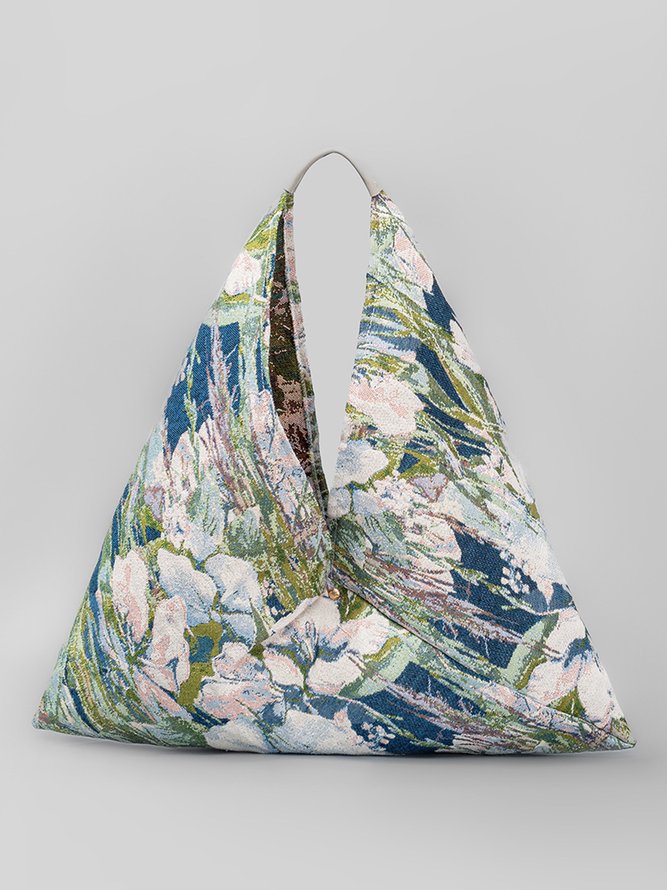Women Floral All Season Vacation Printing Canvas Magnetic Vacation Tote Canvas Tote Bags-image-16239941