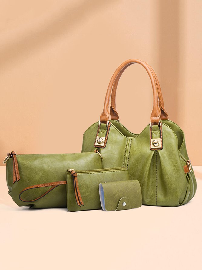 Plain All Season Urban Zipper Ruched Daily PU Tote Tote Bags for Women-image-16239937