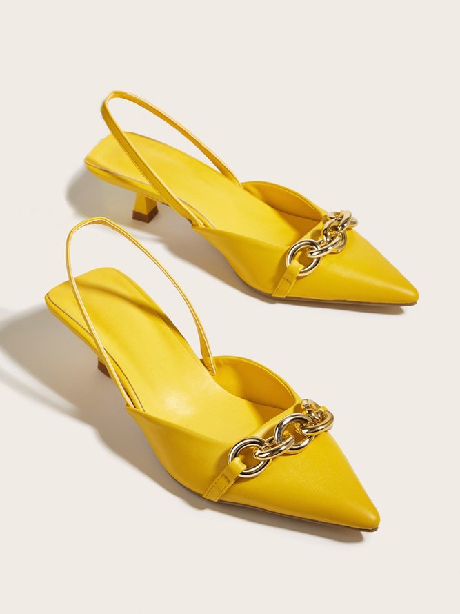 Women Plain Summer Urban Chain Commuting Closed Toe Plus Size Pu Height Increasing Sandals-image-16239917