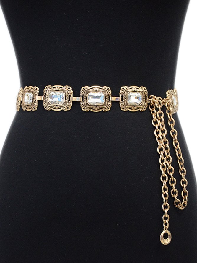Women Geometric All Season Elegant Party Metal Belts-image-16239969