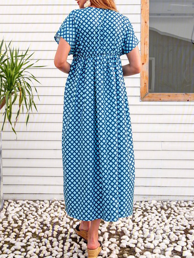 Short Sleeve Casual Weaving Dress