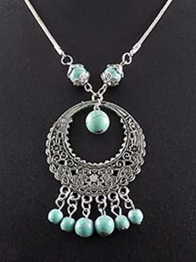 Ethnic style turquoise necklace