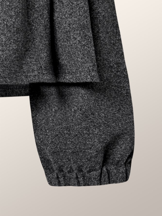 Elegant Solid Long Sleeve Outerwear