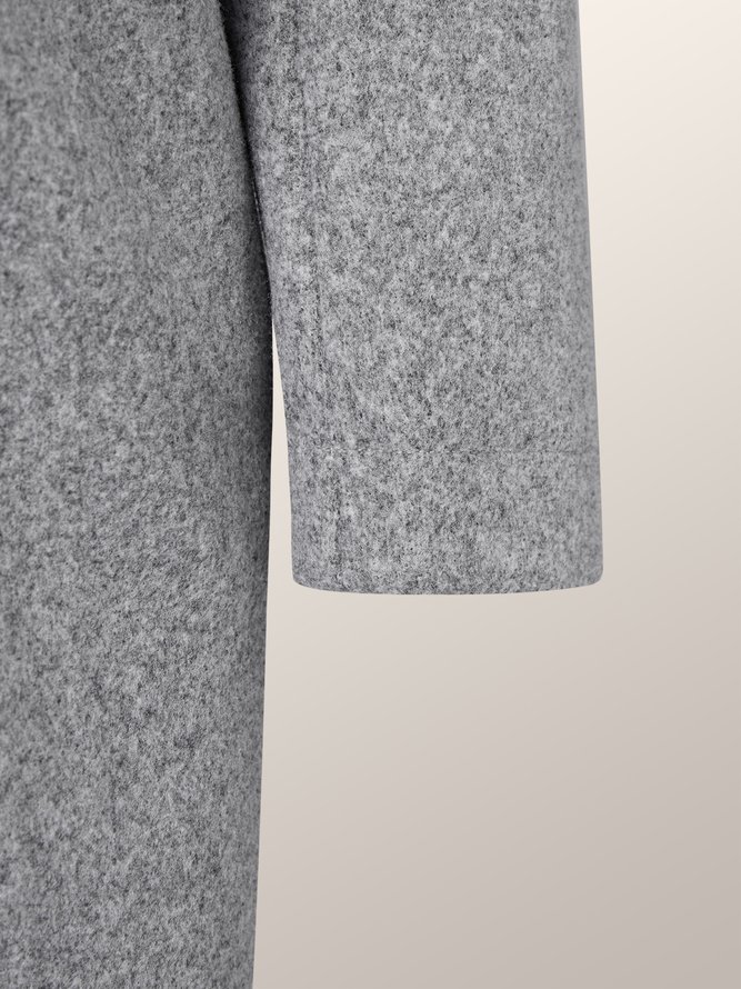Lapel Elegant Solid Long sleeve Outerwear