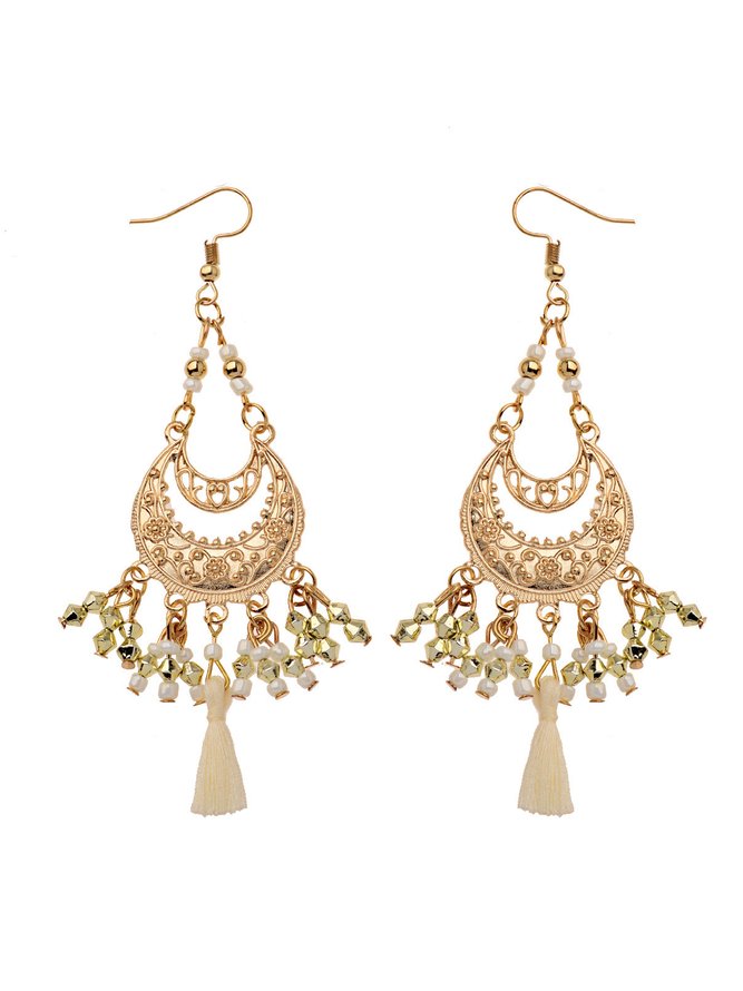Bohemian  crescent fringe earrings