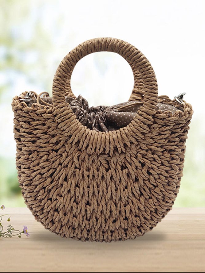 Woven one-shoulder beach vacation bag