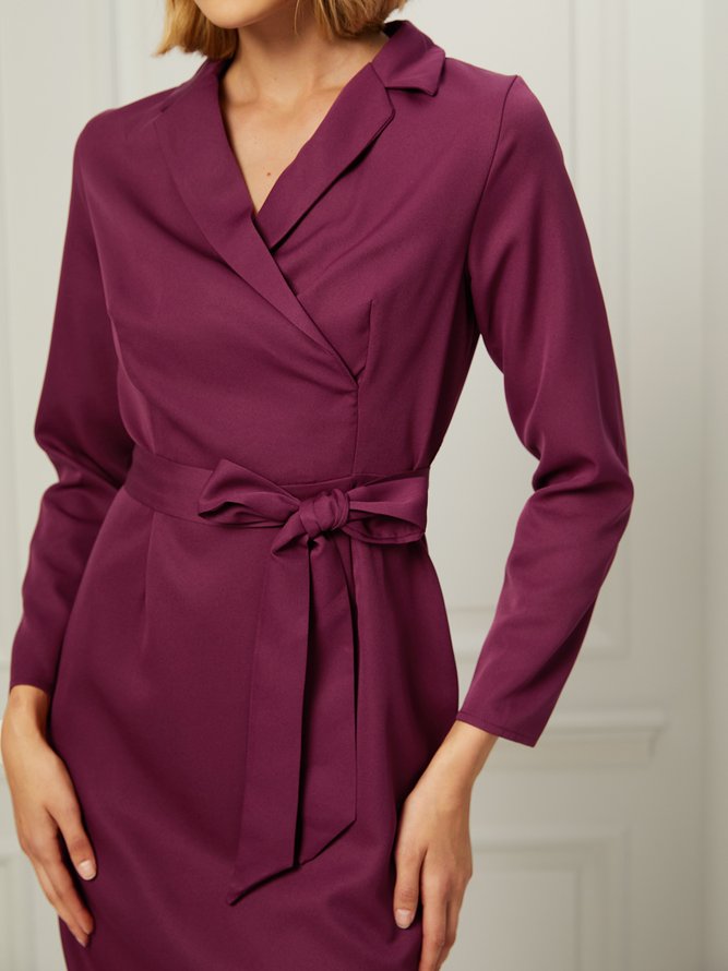 Lapel Elegant Slim Fit Work Formal Dress stylewe