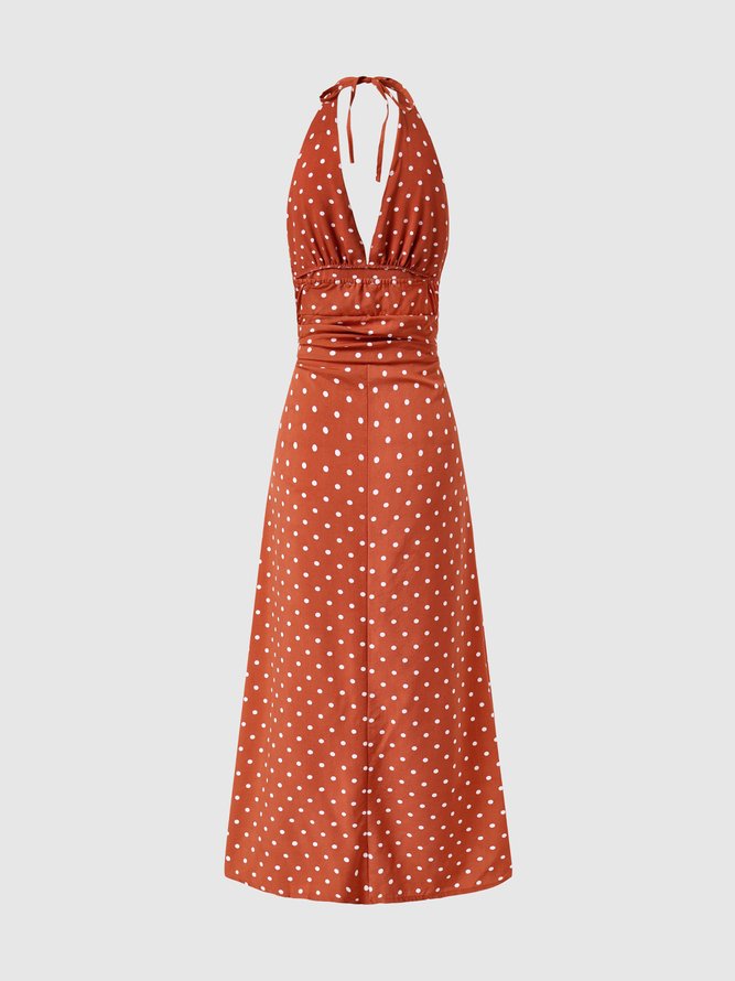 Polka Dots Regular Fit Elegant Weaving Dress
