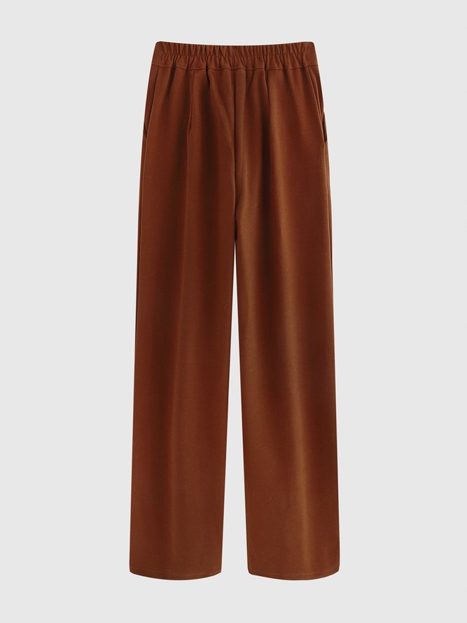 Casual Solid Retro Pants