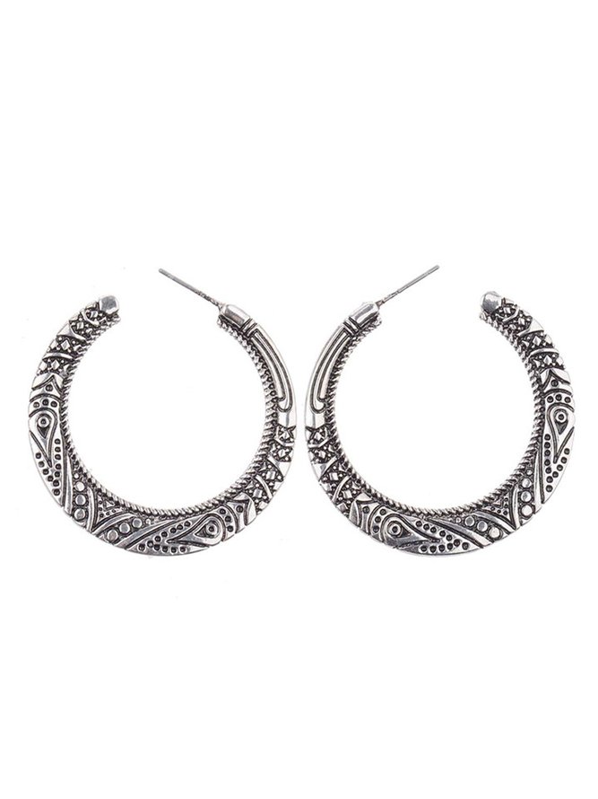 Retro ethnic style carved earrings