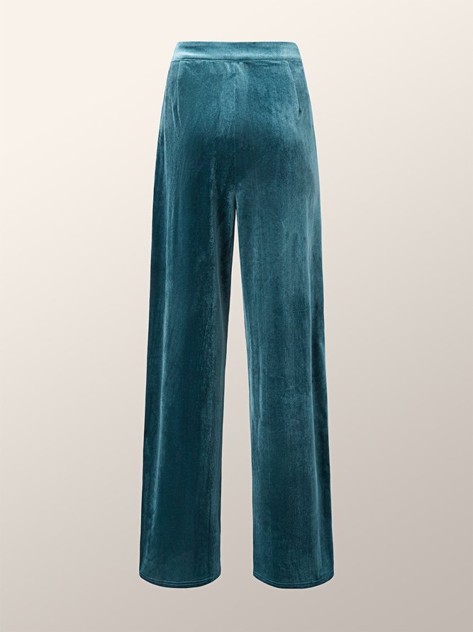 Vintage Basics Simple Velvet Casual Pants