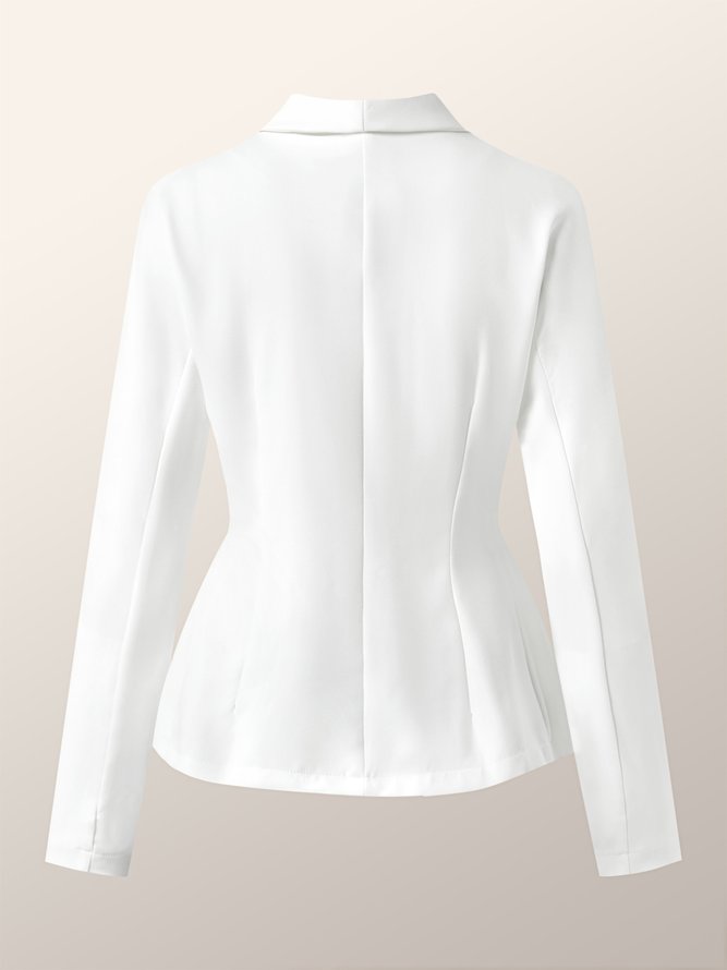 Basics Elegant Plain Shawl Collar Simple Outerwear