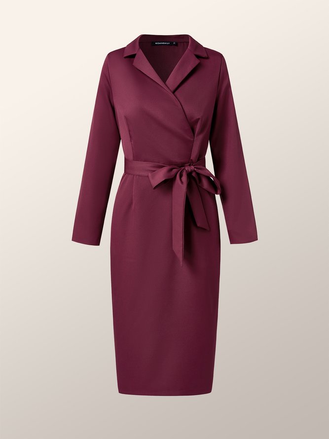 Lapel Elegant Slim Fit Work Formal Dress stylewe