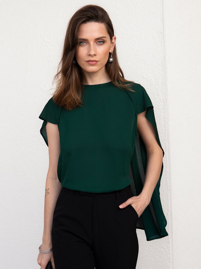 Solid Simple Shift Top