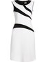 White Color-block Sleeveless Mini Dress