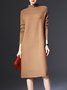 Brown Long Sleeve Cashmere Sweater Dress