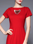 Red A-line Work Mini Dress